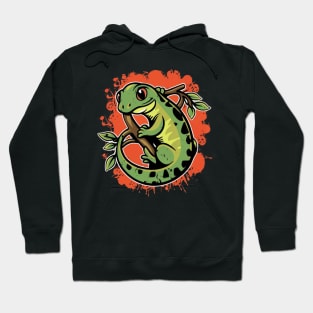 Cute Lizard on Tree Hoodie